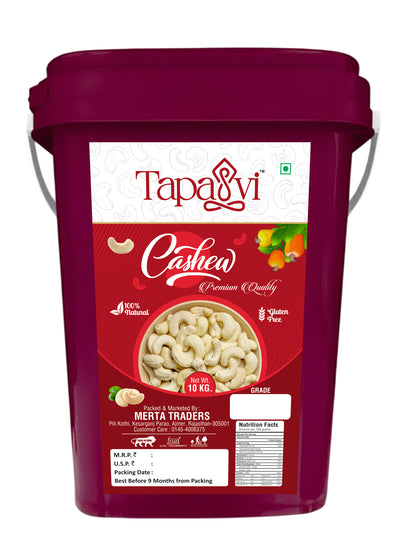 TAPASVI Premium Cashews - 10 Kg Bucket
