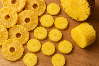 DRIED PINAPPLE COIN CUTTING